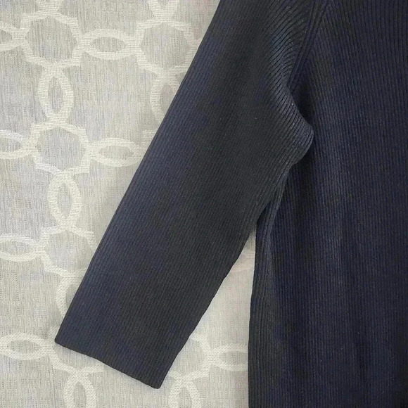 NWT 525 America Off Shoulder Ribbed Mini Sweater Dress Black L - Picture 6 of 11